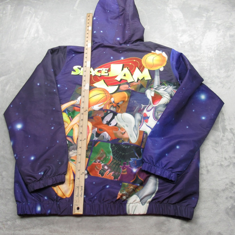 Space Jam Jacket‎ Mens Medium Purple Tune Squad Graphic Lightweight Packable - Picture 10 of 14